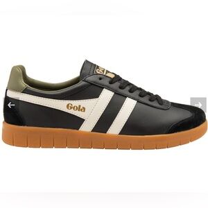 Gola Hurricane Leather Black/Off-White/Khaki/Gum 9 D (M)